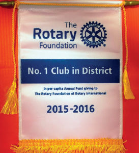 Il Club si classifica al 1° posto nel Distretto per la contribuzione pro-capite alla Rotary Foundation