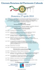 2013-14: La locandina della ‘Giornata Rotariana del Patrimonio Culturale’