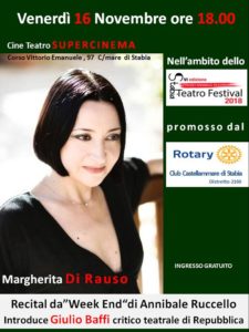 2018-19: Spettacolo offerto dal Rotary alla Città nell’ambito dello Stabia Teatro Festival – Premio Annibale Ruccello